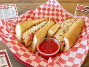 Chicken Parmigiana sandwiches with marinara