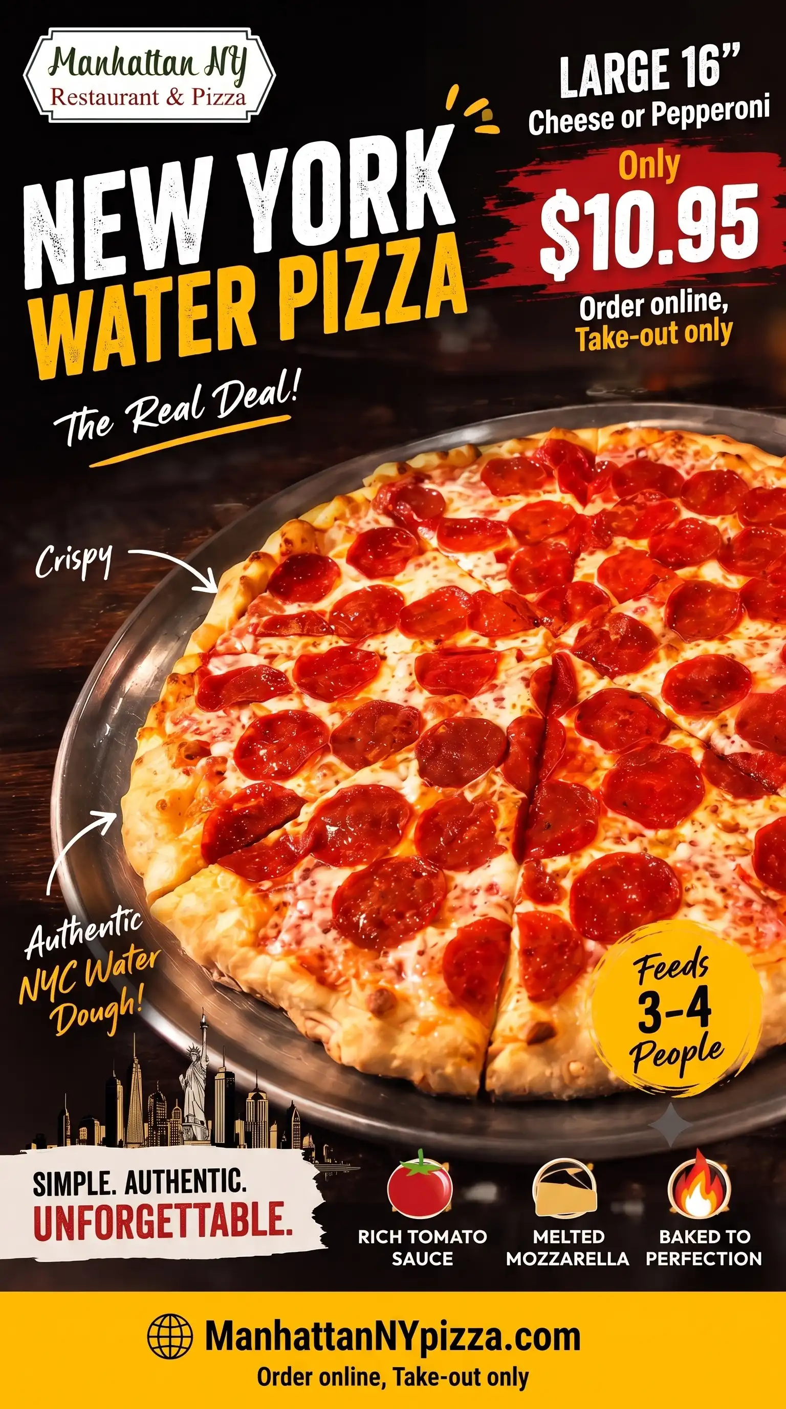 Large 16-inch Take Out Special pizza for $10.95