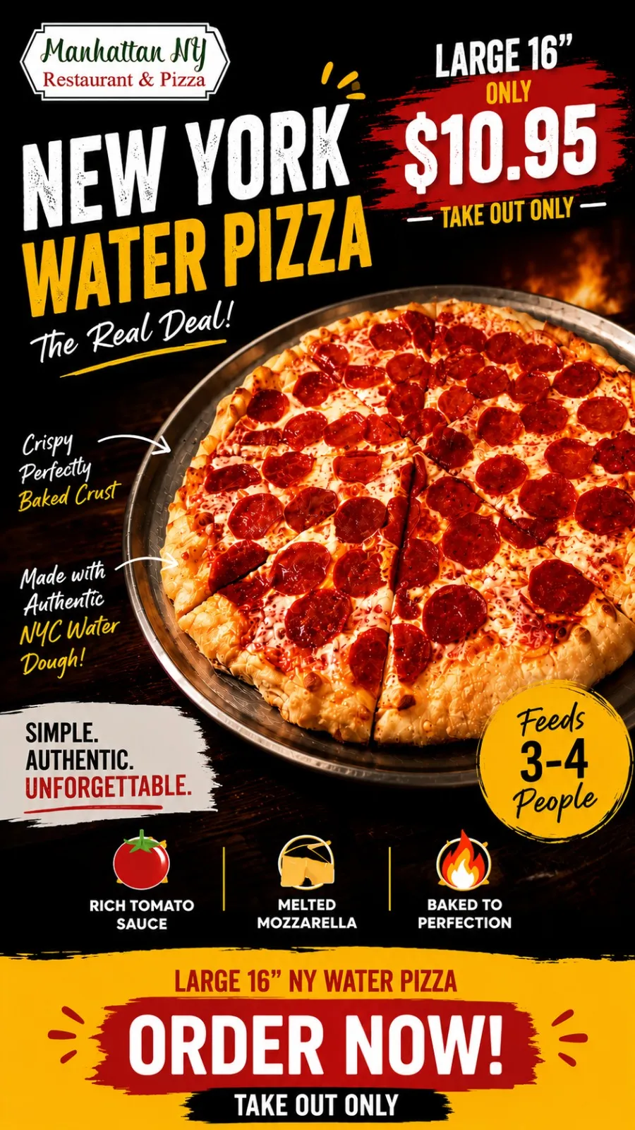 Large 16-inch Take Out Special pizza for $10.95