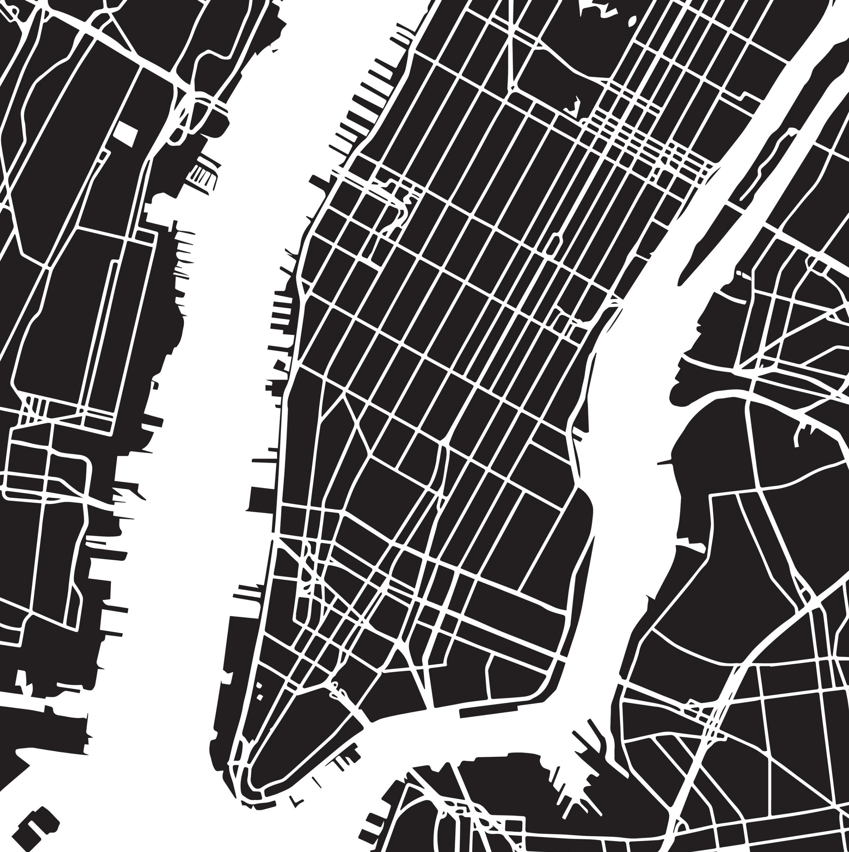 Map of New York City with boroughs labeled