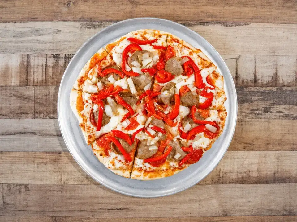 Soho Supreme pizza with pepperoni, peppers, onions, and sausage