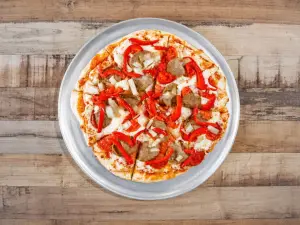 Soho Supreme pizza with pepperoni, peppers, onions, and sausage