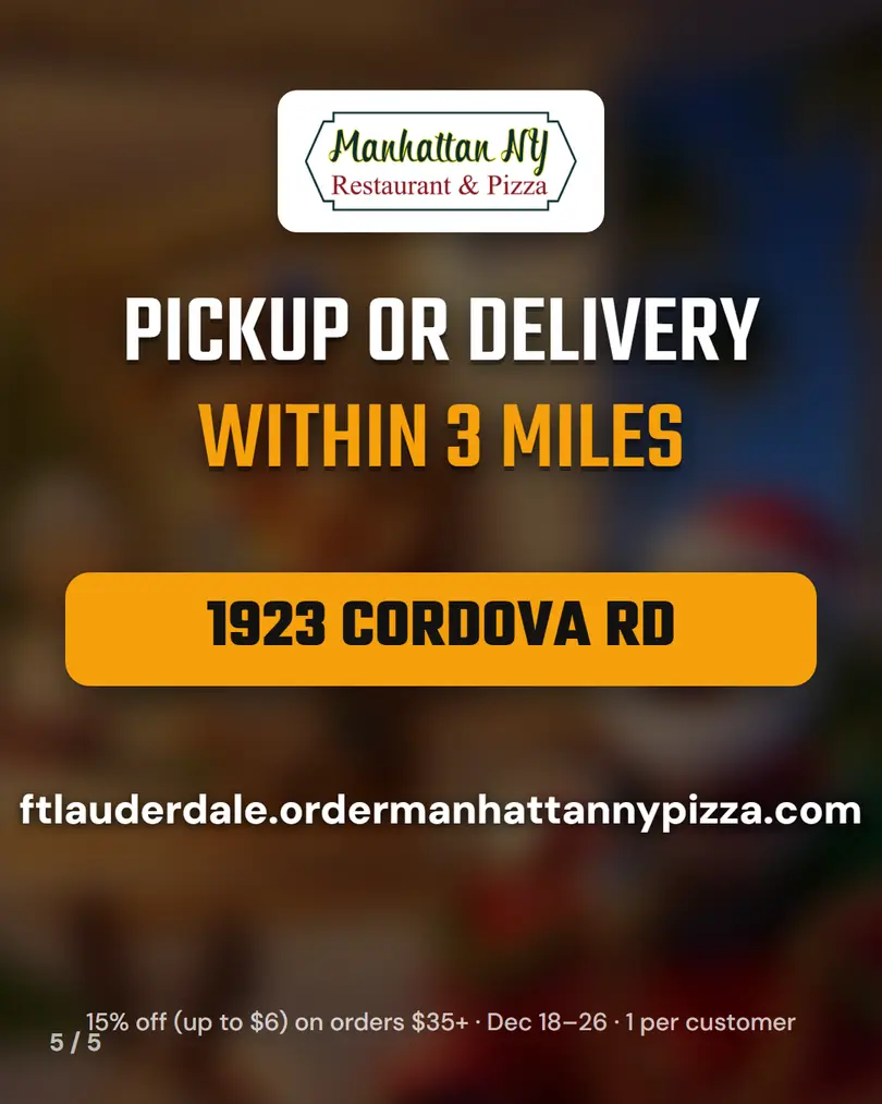 Pickup or delivery within 3 miles, 1923 Cordova Rd: 15% off (up to $6) on orders $35+, Dec 18 to 26, 1 per customer